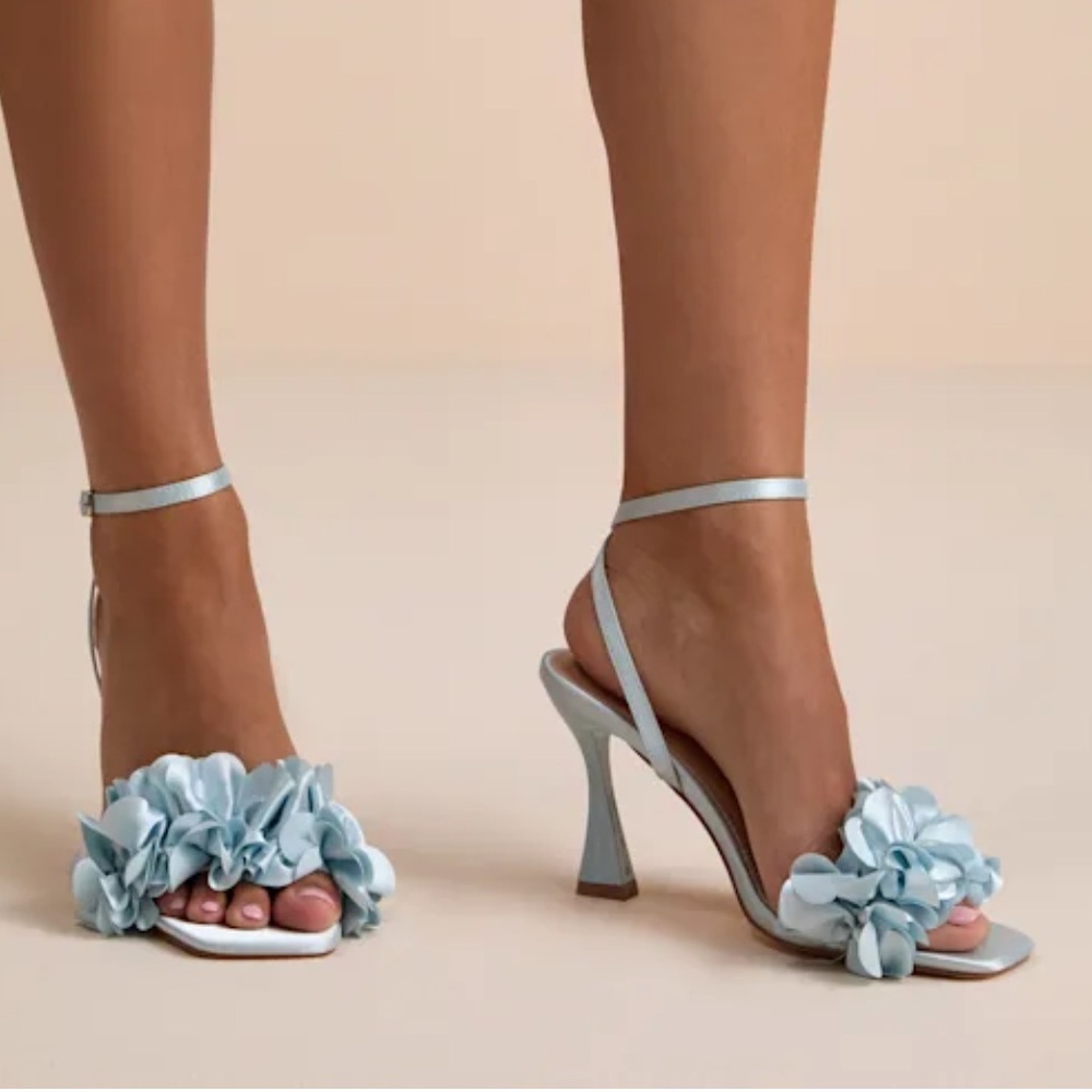 Lulu's Light Blue Satin Heels